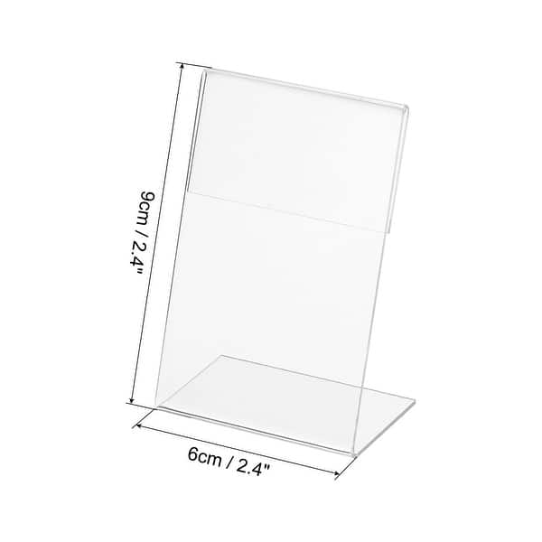 Mini Acrylic Sign Display Holder 2.4x3.5", Slant Back Name Tag Vertical